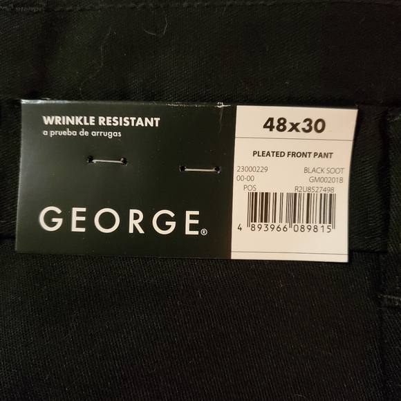 ==^NWT George black wrinkle resistant slacks 48 x 30 - Picture 8 of 10